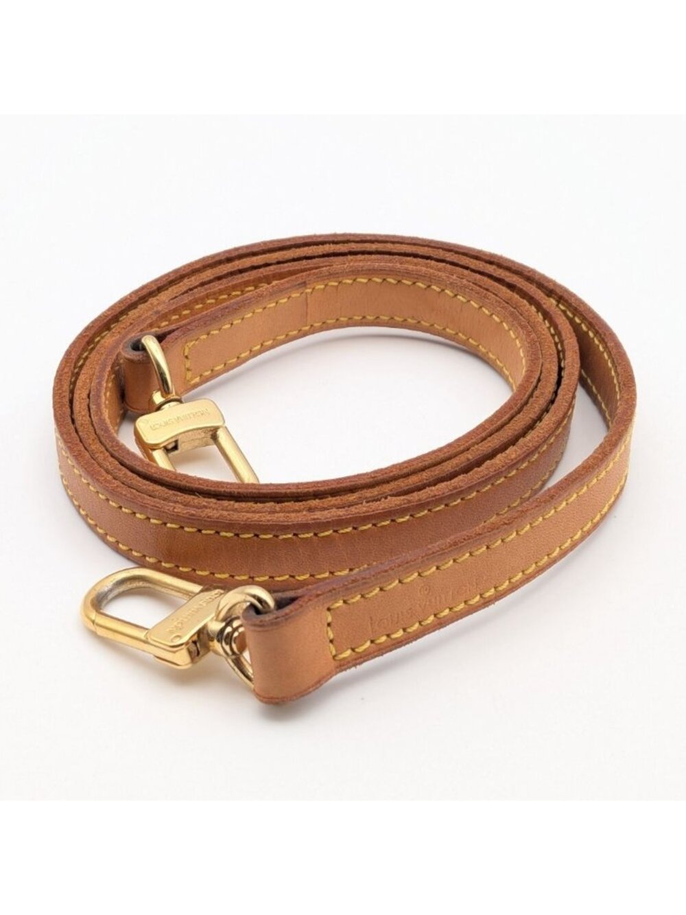 Louis Vuitton Shoulder Strap Vachetta Leather Non Adjustable Gold Long
